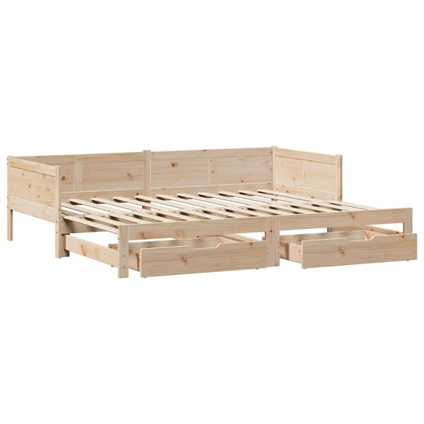 vidaXL Daybed with Trundle and Drawers without Mattress 90x190 cm Single