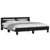 vidaXL Bed Frame with LED without Mattress Black 200x200 cm