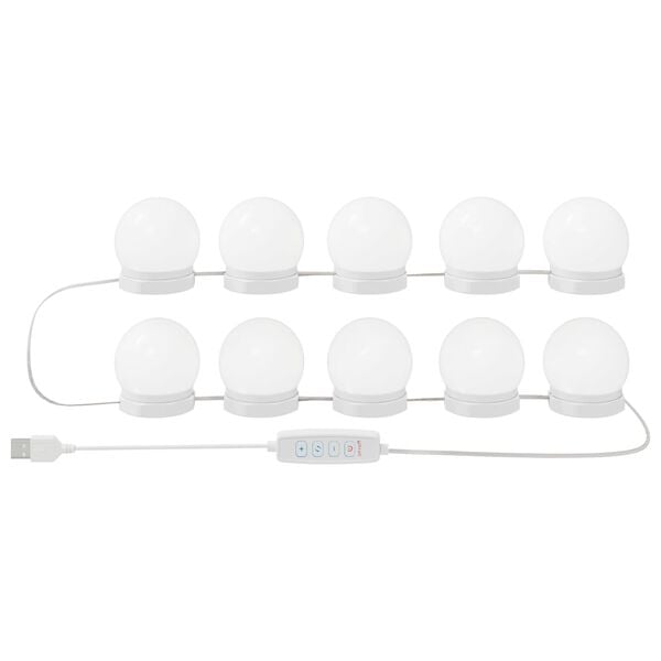 vidaXL Mirror Lights White 4.5 x 4.5 x 4.8 cm Plastic