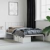 vidaXL Metal Bed Frame without Mattress with Headboard White 80x200cm