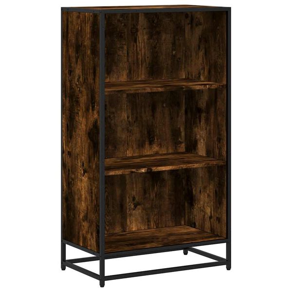 vidaXL Book Cabinet Smoked Oak 60x35x107.5 cm Engineered Wood
