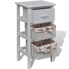 vidaXL Cabinet with 1 Drawer and 2 Baskets White Paulownia Wood