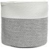vidaXL Storage Basket Grey and White Ø40x35 cm Cotton