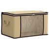 vidaXL Storage Box with Transparent Side Window Cream 50 x 30 x 25 cm