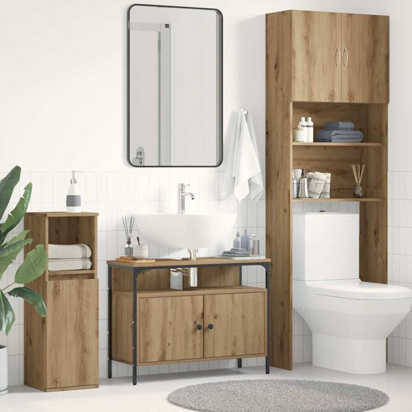 vidaXL Bathroom Sink Cabinet with Storage Artisan oak 80 x 30 x 60 cm