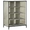vidaXL Shoe Rack 55x36x76 cm Non-Woven Fabric and Steel Grey