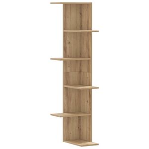 vidaXL Wall Corner Shelf Artisian Oak 36.5x36.5x140 cm Engineered Wood