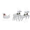 vidaXL Reindeer & Sleigh Christmas Decoration 100 LEDs Outdoor Silver