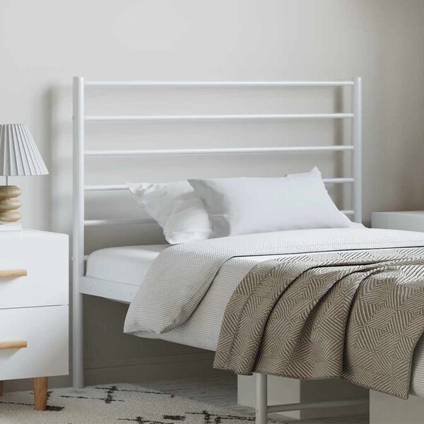 vidaXL Metal Replace Headboard White 100 cm