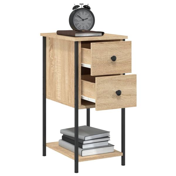 vidaXL Bedside Cabinet Sonoma Oak 32x42x70 cm Engineered Wood