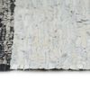 vidaXL Hand-woven Chindi Rug Leather 80x160 cm Light Grey and Black