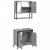 vidaXL 2 Piece Bathroom Furniture Set Grey Sonoma Engineered Wood