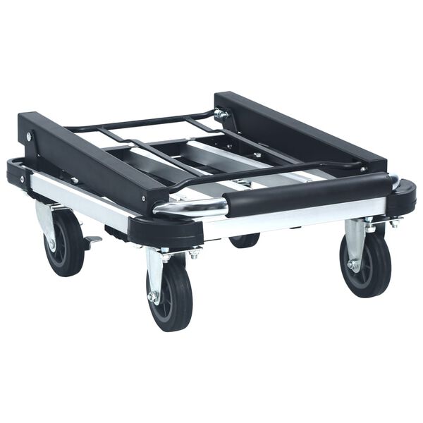vidaXL Foldable Transport Trolley 150 kg Aluminium Sliver