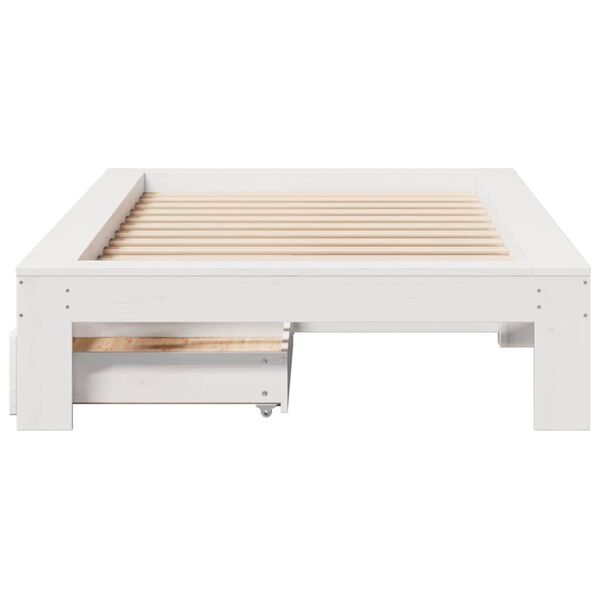 vidaXL Bed Frame without Mattress White 90x190 cm Single Solid Wood Pine