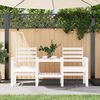 vidaXL Garden Bench with Table 2-Seater White Solid Wood Pine