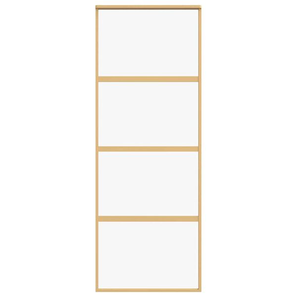 vidaXL Sliding Door Gold 76x205 cm Clear ESG Glass and Aluminium