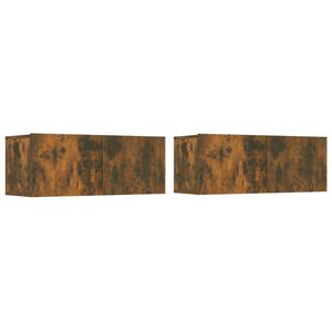 vidaXL TV Cabinets 2 pcs Smoked Oak 80x30x30 cm Engineered Wood