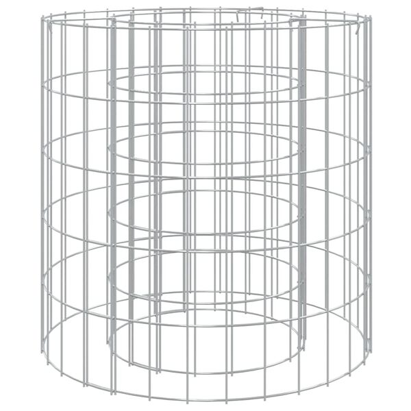vidaXL Gabion Fire Pit Ø 50 cm Galvanised Iron