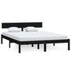 vidaXL Bed Frame without Mattress Black Solid Wood 140x190 cm