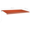vidaXL Manual Retractable Awning with Posts 6x3 m Orange and Brown