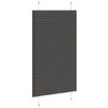 vidaXL Pleated Blind Black 70x150 cm Fabric Width 69.4 cm Polyester