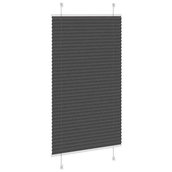 vidaXL Pleated Blind Black 70x150 cm Fabric Width 69.4 cm Polyester