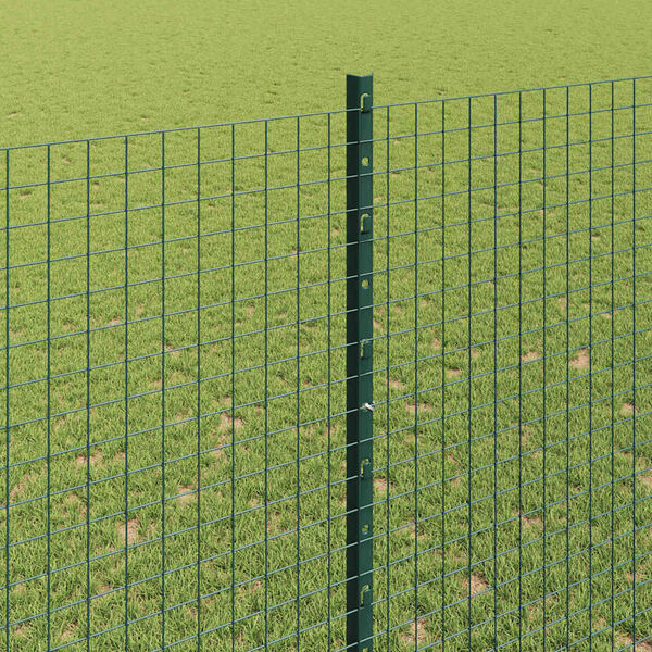vidaXL Fence with Post Green 1.6 x 25 m Steel and PVC