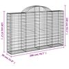 vidaXL Arched Gabion Baskets 25 pcs 200x30x120/140 cm Galvanised Iron