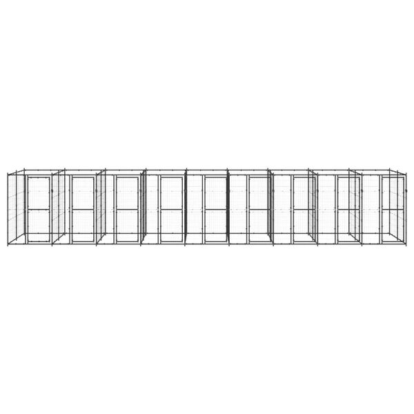 vidaXL Outdoor Dog Kennel Steel 21.78 m&sup2;
