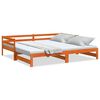 vidaXL Daybed with Trundle without Mattress Wax Brown 90x190 cm Single Solid Wood