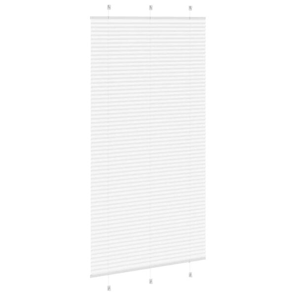 vidaXL Pleated Blind White 105x200 cm Fabric Width 104.4 cm Polyester