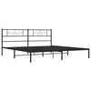 vidaXL Metal Bed Frame without Mattress with Headboard Black 200x200cm