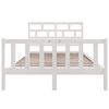 vidaXL Bed Frame without Mattress White Solid Wood Pine Double