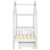 vidaXL Kids Bed Frame with a Drawer White Solid Pine Wood 70x140 cm