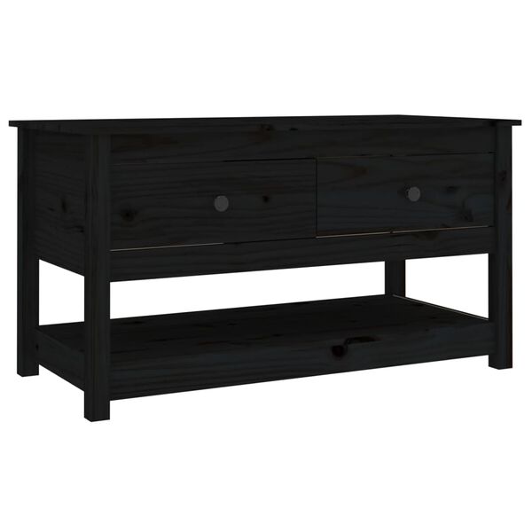 vidaXL Coffee Table Black 102x49x55 cm Solid Wood Pine