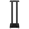 vidaXL Speaker Stands 2 pcs Black Tempered Glass 4 Pillars Design