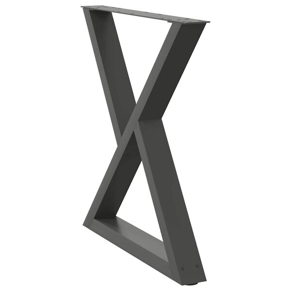 vidaXL Dining Table Legs 2 pcs Anthracite 70x(72-73.3) cm Steel