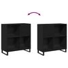 vidaXL Record Cabinet Black Oak 85 x 38 x 89 cm Engineered Wood