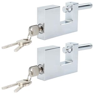 vidaXL Padlock 2 pcs Silver 8.7 x 1.9 x 5.5 cm Iron