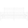 vidaXL Metal Bed Frame without Mattress with Footboard White 183x213cm