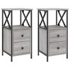vidaXL Bedside Cabinets 2 pcs Grey Sonoma 34x35,5x70 cm Engineered Wood