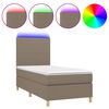 vidaXL Box Spring Bed with Mattress&LED Taupe 80x200 cm Fabric