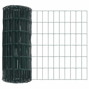 vidaXL Euro Fence Green 0.4 x 25 m PVC-coated iron