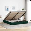 vidaXL Ottoman Bed Frame No Mattress Dark Green 200x200 cm Velvet