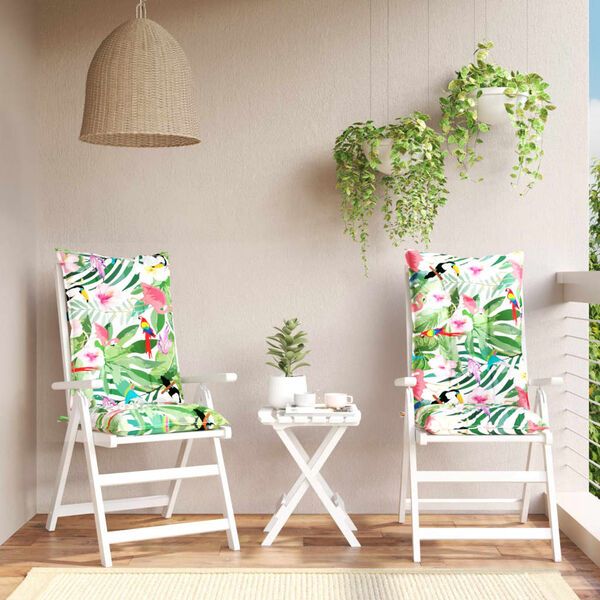 vidaXL Garden Highback Chair Cushions 2 pcs Multicolour 120x50x7 cm Fabric