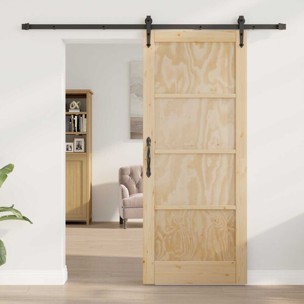 vidaXL Sliding Door Manual ORKDAL Brown 83 x 202 cm Solid pine wood