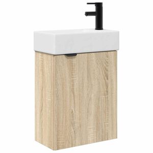 vidaXL Bathroom Vanity Unit with Tap Sonoma Oak 45.5 x 22.5 x 84 cm