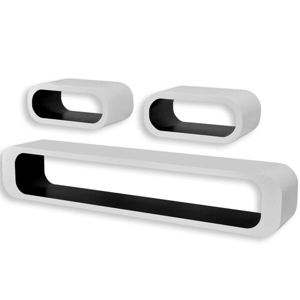 vidaXL Wall Cube Shelves 6 pcs Black and White