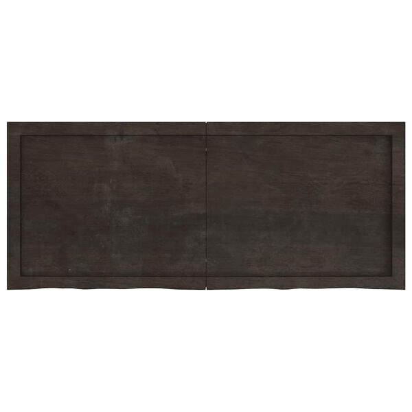 vidaXL Table Top Dark Brown 120x50x(2-6) cm Treated Solid Wood Oak