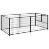 vidaXL Dog Kennel Black 200x100x70 cm Steel